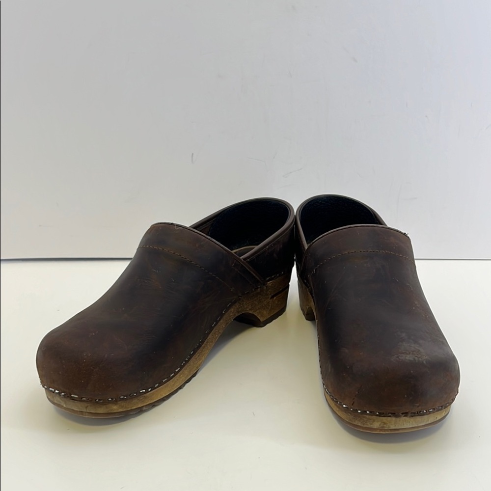 Sanita Brown Leather Mules